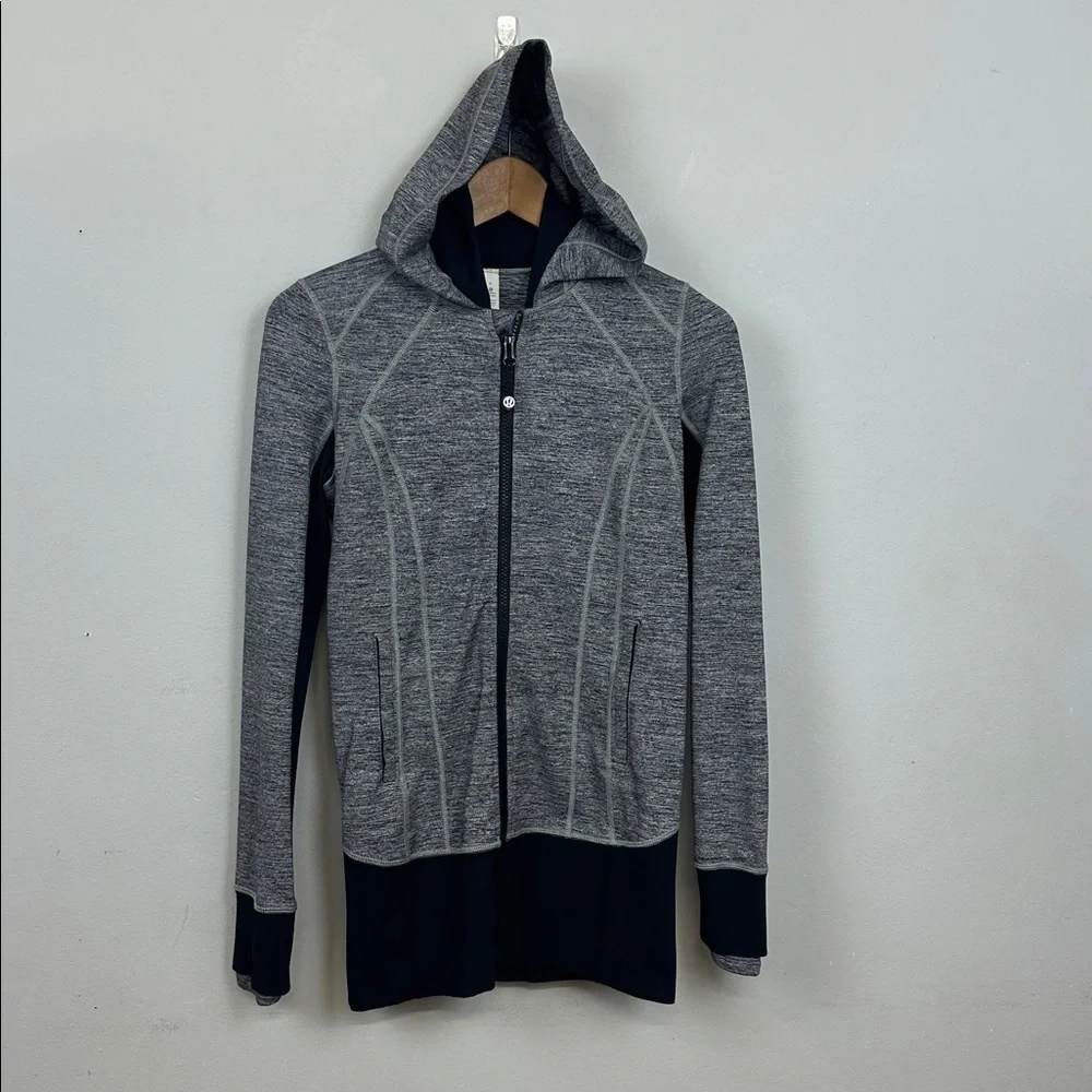 Lululemon Daily Practice Jacket Space Dye Camo Black Dark Slate / Black Sz 4